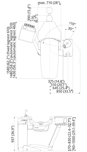 Compact i Touch Drawing of dimensions